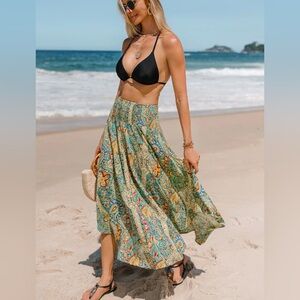Cupshe Boho Party Paisley Cover-Up Maxi Skirt